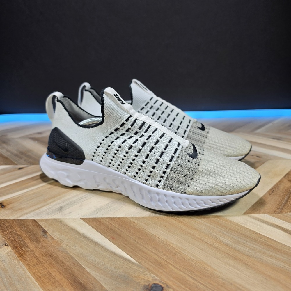 Nike Size 12 React Phantom Run Flyknit 2 Oreo Slip-on Shoes